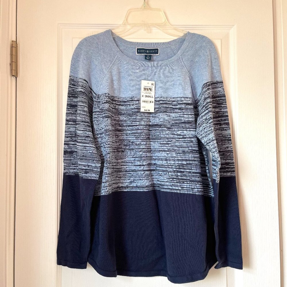 New Women's Karen Scott Sweater Blue Size XS